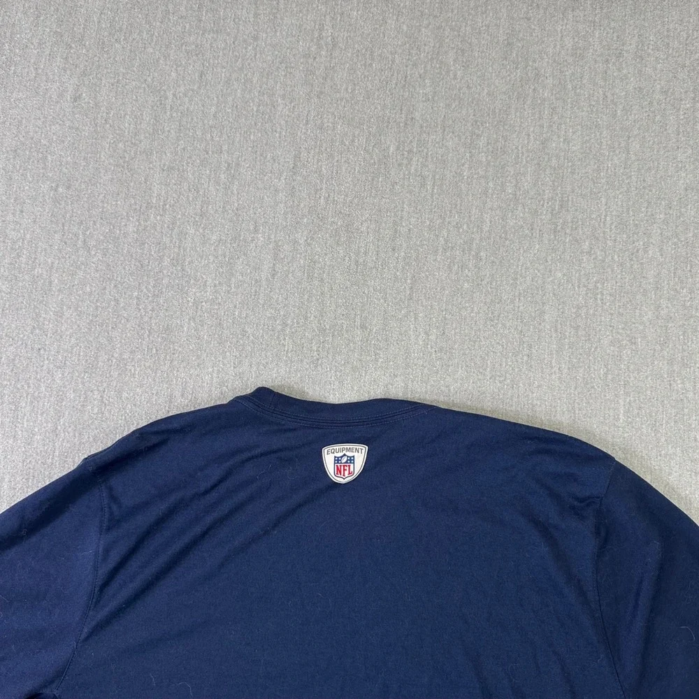New England Patriots Long Sleeve Shirt Mens Medium Navy Blue Nike Dri Fit‎ NFL